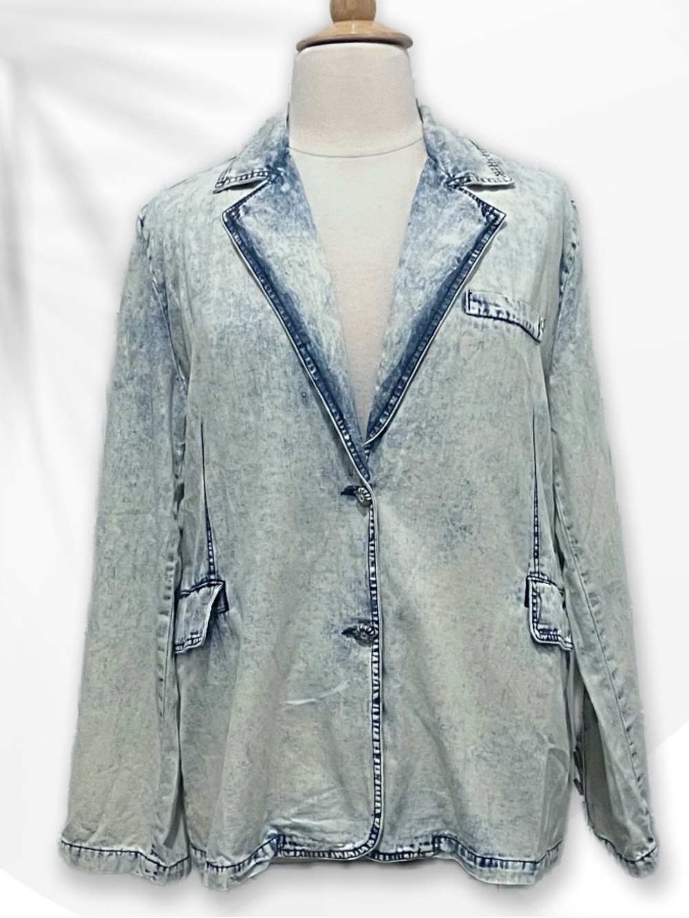 POL Light Wash Denim Blazer Jacket sz L
